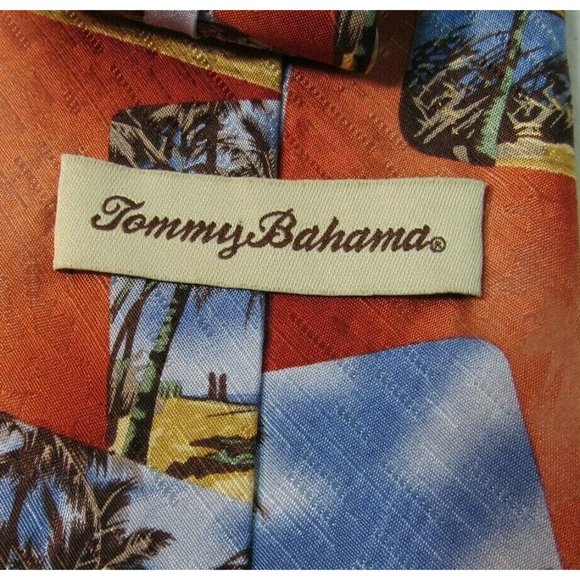 Tommy Bahama Men's Neck Tie Silk Hand Made - Picture 3 of 4